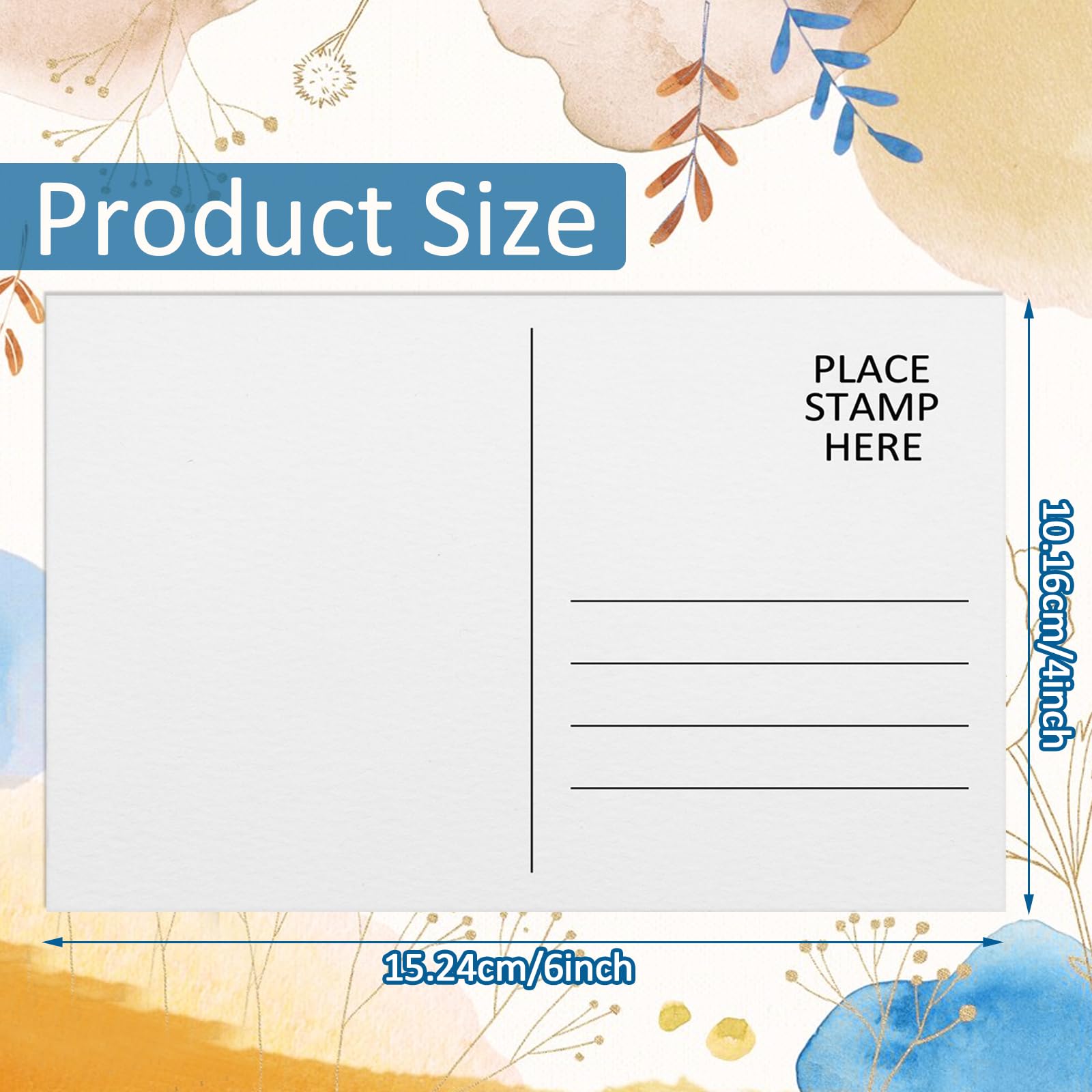 CXIIPOL Aquarellpapier-Postkarten, 300 g/m², 100 % Baumwolle, blanko, Postkarten zum Bemalen von Geschenkkarten, 100 Stück