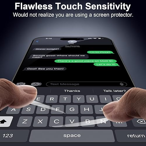 Miniatura 7 de TECHO Protector de pantalla de privacidad para iPhone 15 Pro Max, película de vidrio templado, cobertura completa de borde a borde, anti espía