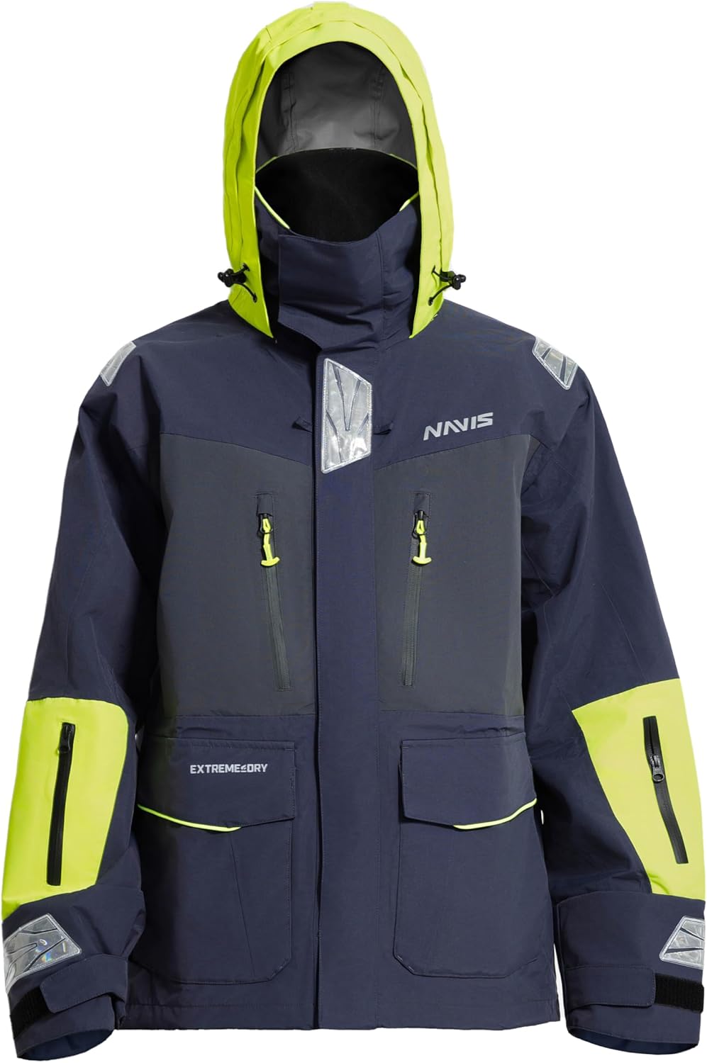 Men's PRO 3-Layer Waterproof Sailing Jacket with Hi-Vis Hood for Offshore Fishing & Ocean Work - Image 4
