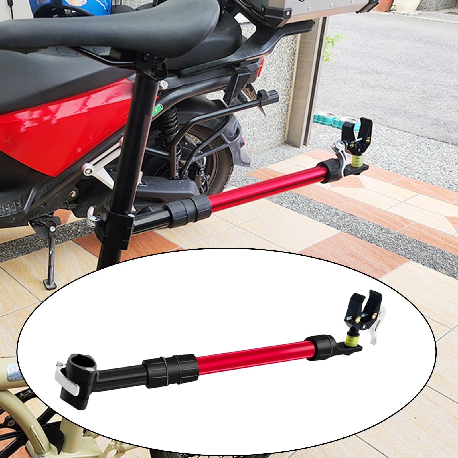 predolo Asta per Rimorchio per Bicicletta, Barra Traino Bici Con Gancio Girevole a 360°, Giunti per Rimorchi per Diametri Da 1 a 4,5 Cm, Carico Di Guida Inferiore a 40 Kg, Style a