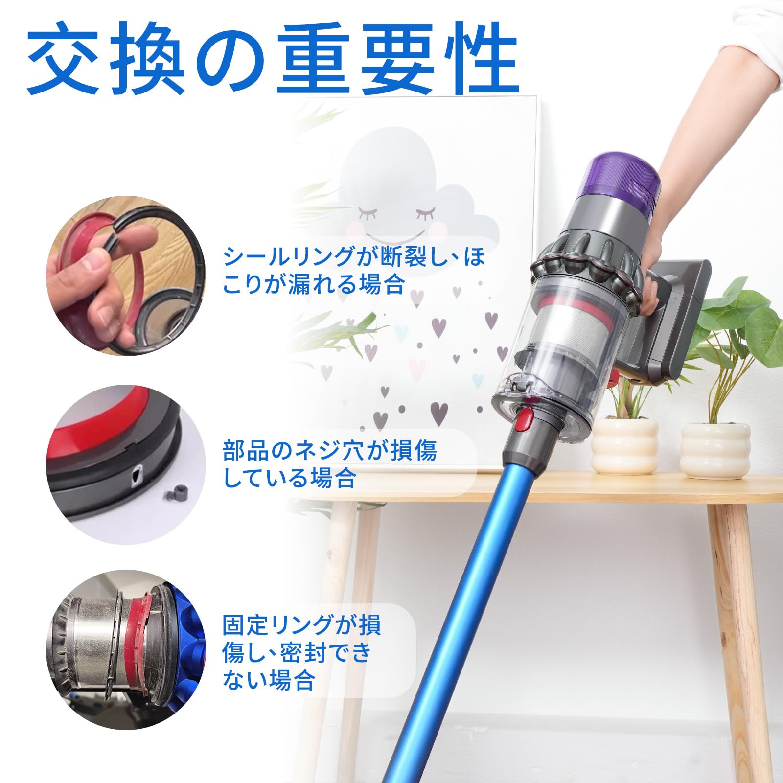 Amazon | ダストビントップ固定シーリングリング,ダイソンV11,V15,SV14