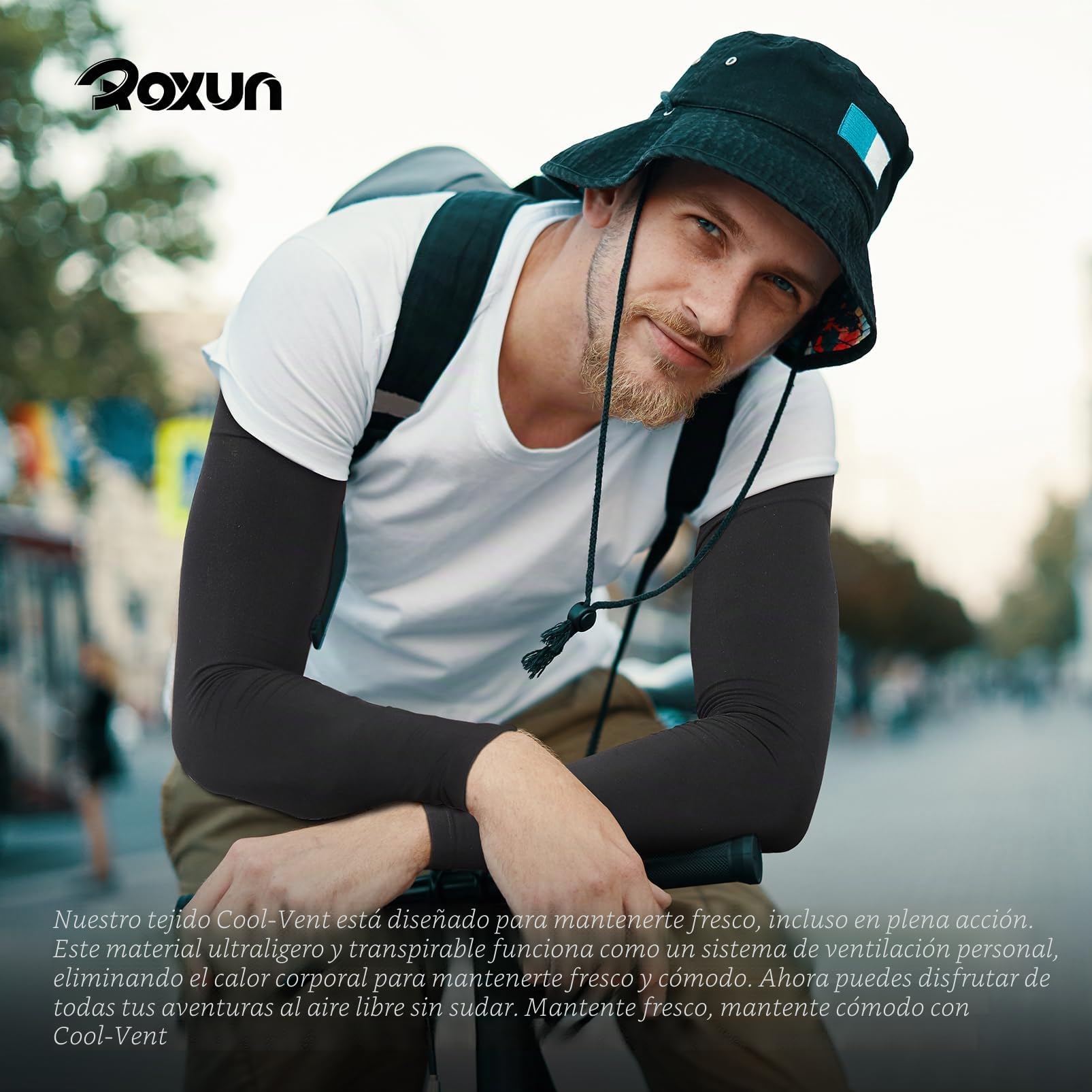 ROXUN 4 Pares Mangas para Brazos Protección Sol Manguitos Running Hombre Mujer Manga Compresión Ciclismo Voleibol