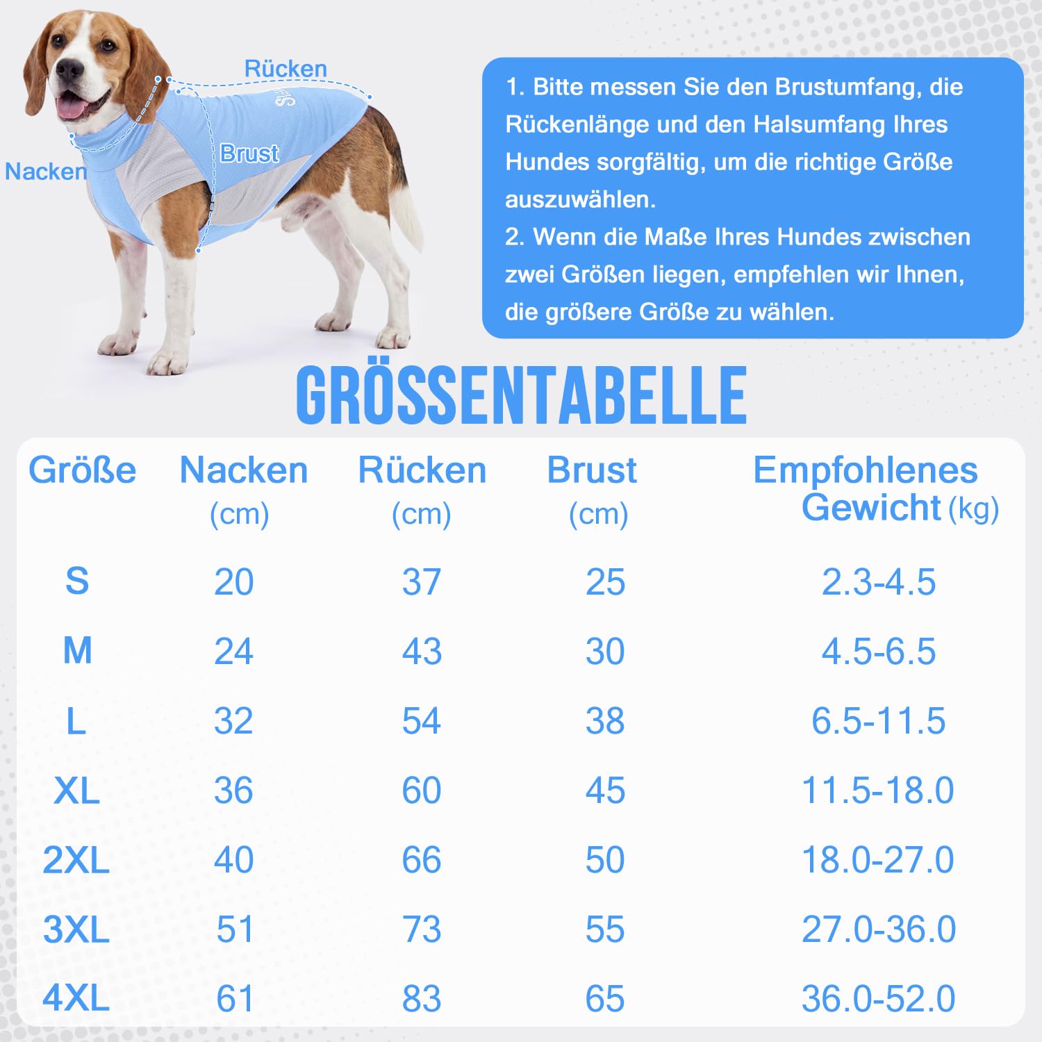Eyein 2er-Pack Sonnenschutzshirt für Hunde UPF 50+ UV-Schutz, Atmungsaktive Leichte Sommer Sonnenschutz Hundeshirt mit hohem Kragen und Ärmeln - reflektierend & elastisches (Grün+Blau, 2XL)