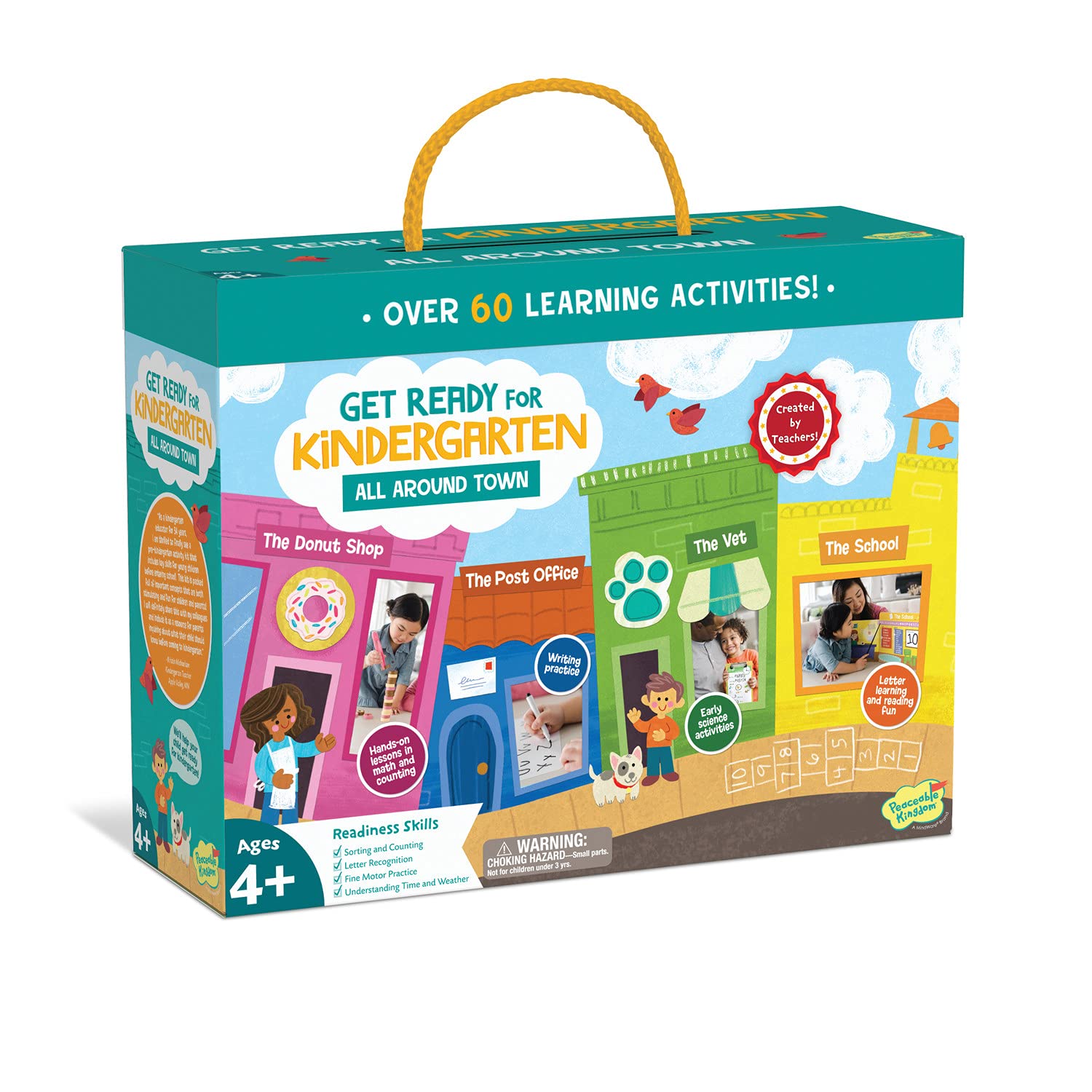 Peaceable Kingdom Get Ready for Kindergarten Learning Around Town - Kindergarten Readiness Activity Set for Kids Ages 4 & Up