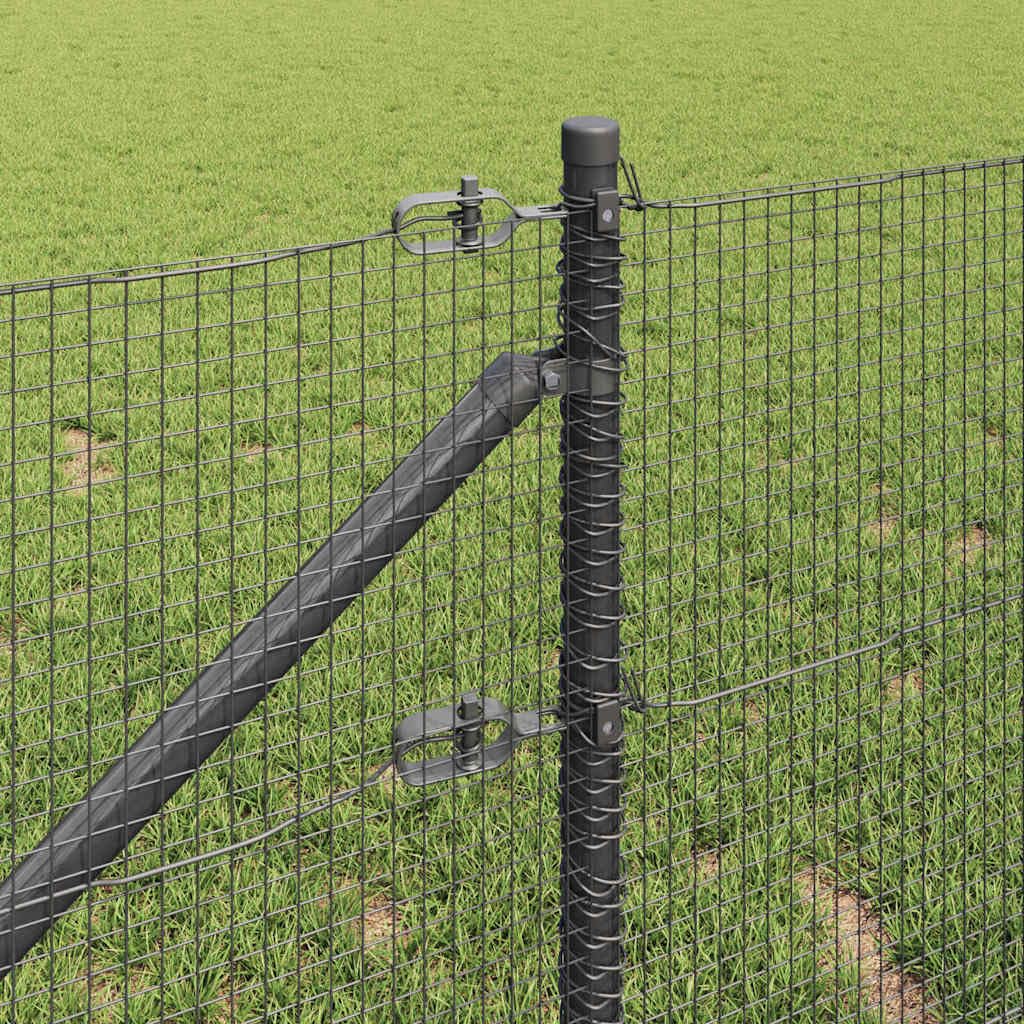 Schweißdrahtzaun mit Spikes 25 x 0,8 m PVC-beschichteter Stahl Zaunfeld für Garten Terrasse Hof, robuste Einfriedung mit Maschendraht 1,6 x 1,6 cm