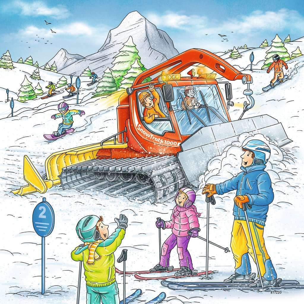 Ravensburger Puzzle Infantil 08052, 3 x 49 Piezas, diseño de Pista de esquí