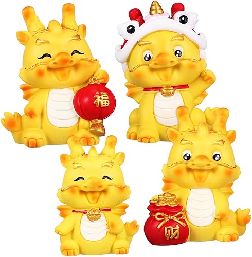 Miniatura 8 de NOLITOY 4 piezas de decoración de dragón, figuras de animales, figuras de dragón, decoración de escritorio, adorno de dragón para el hogar,