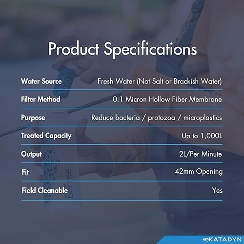 Miniatura 6 de Cartucho de Filtro de Membrana EZ-Clean para Filtros de Agua Katadyn Be Free para Deportes de Resistencia, Camping y Mochilear (8019641)