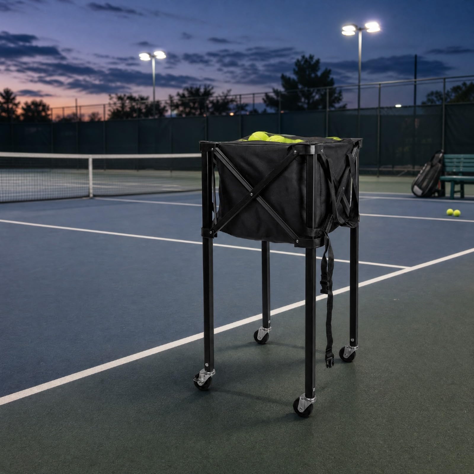 Amagogo Collezionista di Palline da Tennis | Tile, Cesto per Palline da Tennis con Ruote, Leggero, Lato Campo