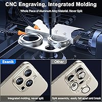 Vista 4 de Esanik Paquete de 2 protectores de lente de cámara para iPhone 15 Pro/iPhone 15 Pro Max (titanio natural)