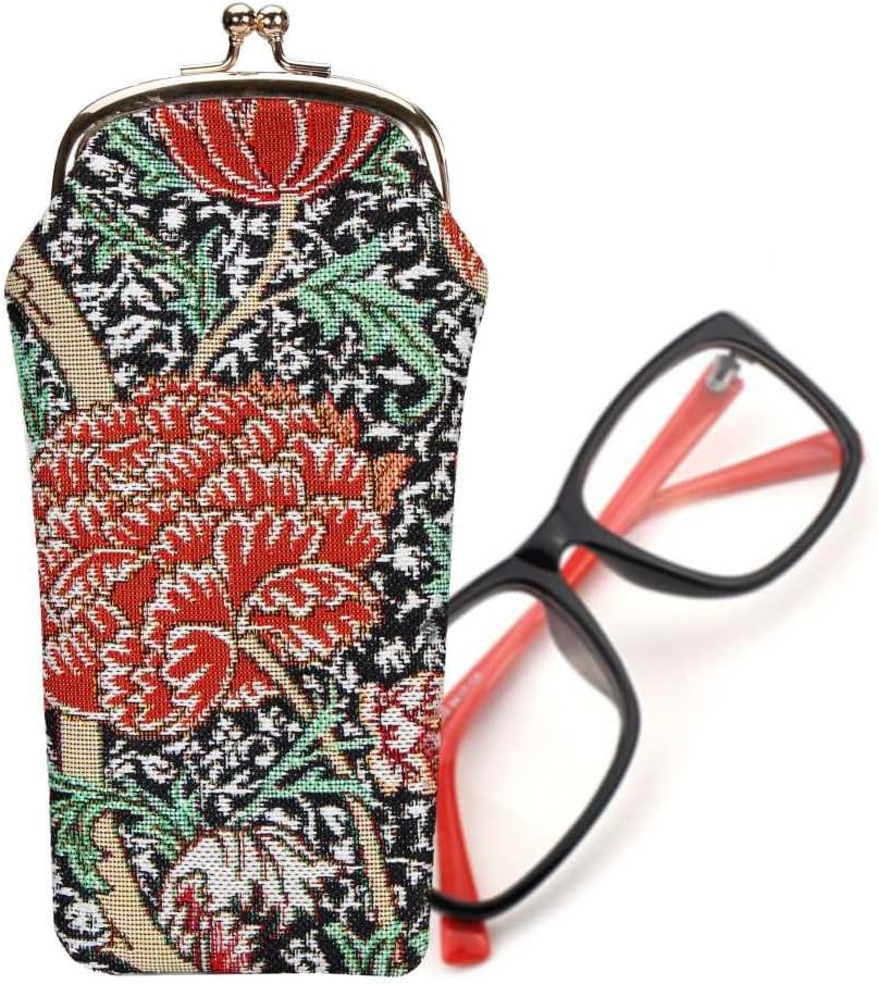 Signare Tapestry Glasses Case for Women Eyeglass Pouch With William Morris The Cray Design (GPCH-CRAY)