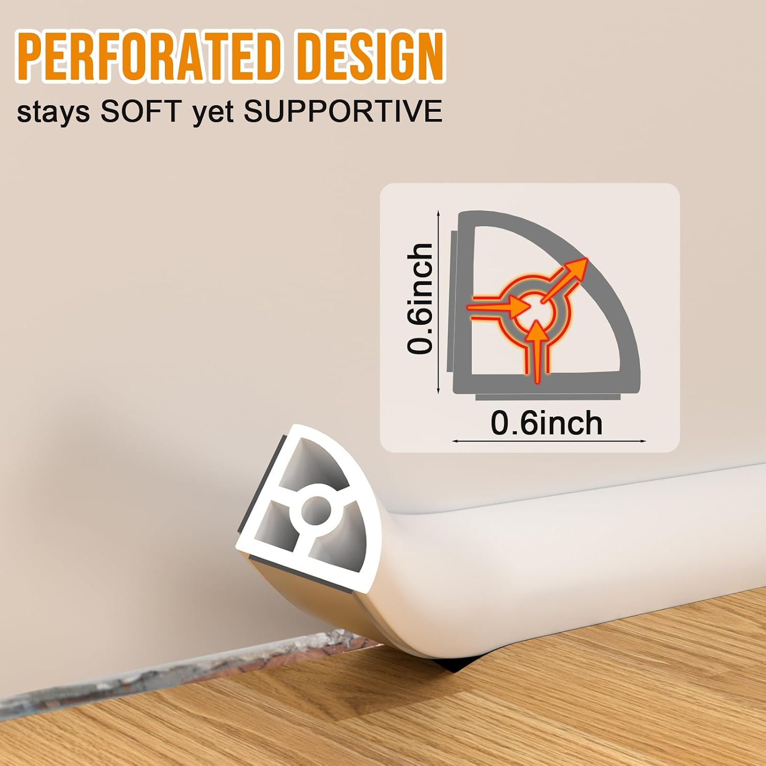 Flexible Quarter Round Molding Trim - 118in Waterproof Bendable Silicone Peel and Stick Molding Trim for Walls, Floor, Corner, Staircase, Tub, Cabinet Edge