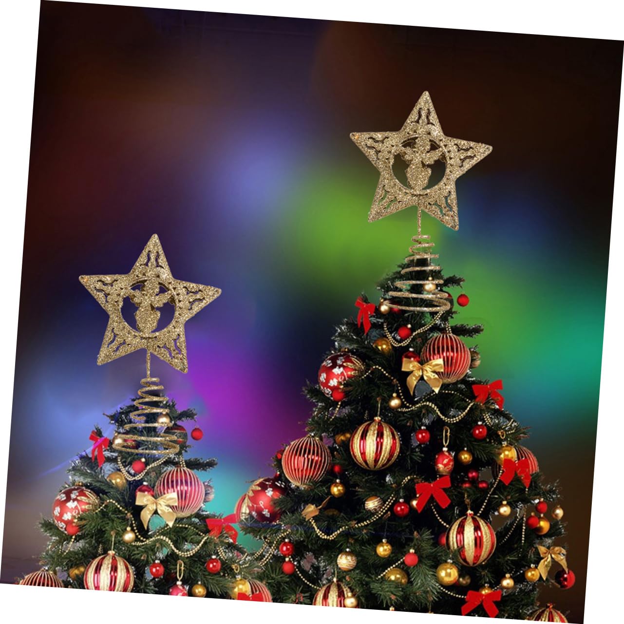 IMIKEYA 12stücke Teiliges Weihnachtsbaumspitze Goldene Fünfzackige Sterne Für Festliche Baumdekoration Christbaumspitzen Für Drinnen Und Draußen Für Weihnachtsfeiern