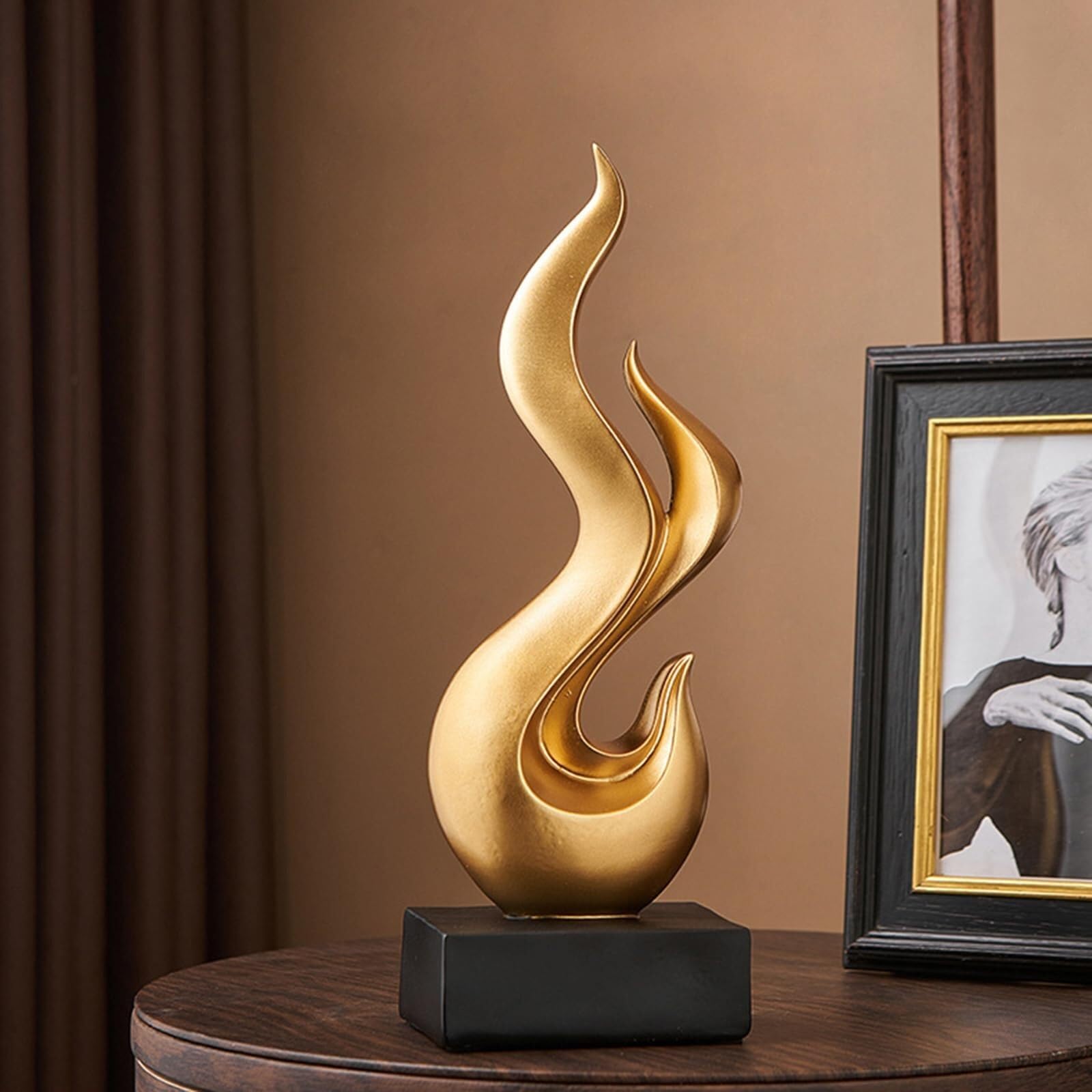 Regalos para Mujeres Artículo Decorativo de la Resina Estatua del Arte Abstracto Escultura Oro for Sala Estar Decoración para estanterías(Wealth)