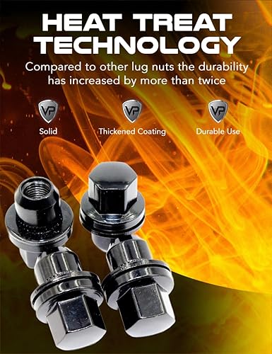 Miniatura 3 de Veritek - Juego de 20 tuercas hexagonales de 0.551 x 0.059 in 0.866 in 78 1.85 pulgadas OEM fábrica Mag arandela estilo negro para Range Rover HSE