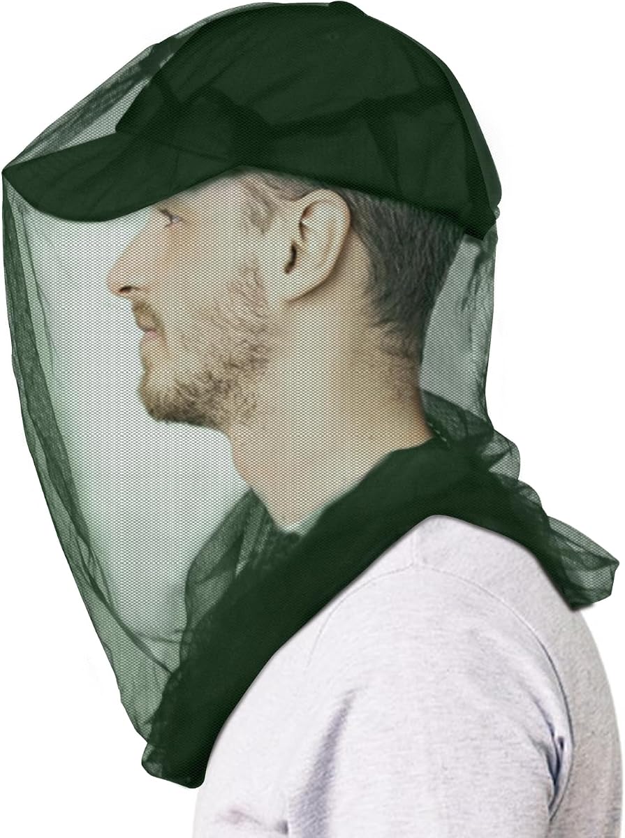 TUPI Paquete de 2 mosquiteras de malla, se adapta a todos los sombreros para hombres y mujeres, verde | Red antiinsectos para protección contra moscas y mosquitos, ultragrande y larga, los mejores agujeros para acampar, senderismo, pesca y jardinería