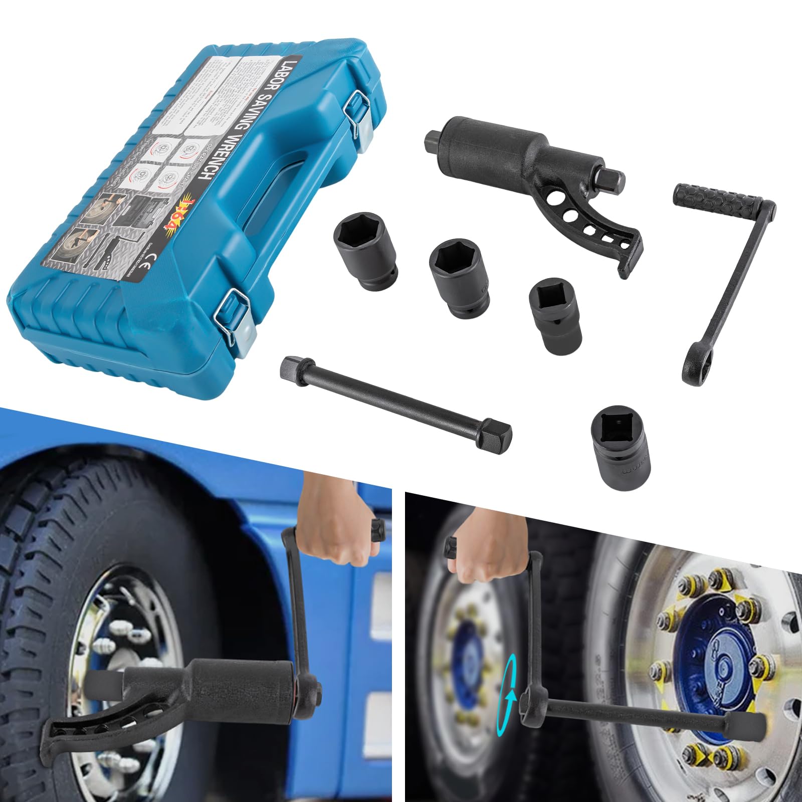 Moltiplicatore Di Coppia 5500 Nm, Rapporto 1:58, Set 7 Bussole 21-38 Mm - Per Camion, Trattori, Cambio Ruote Pesanti - 3