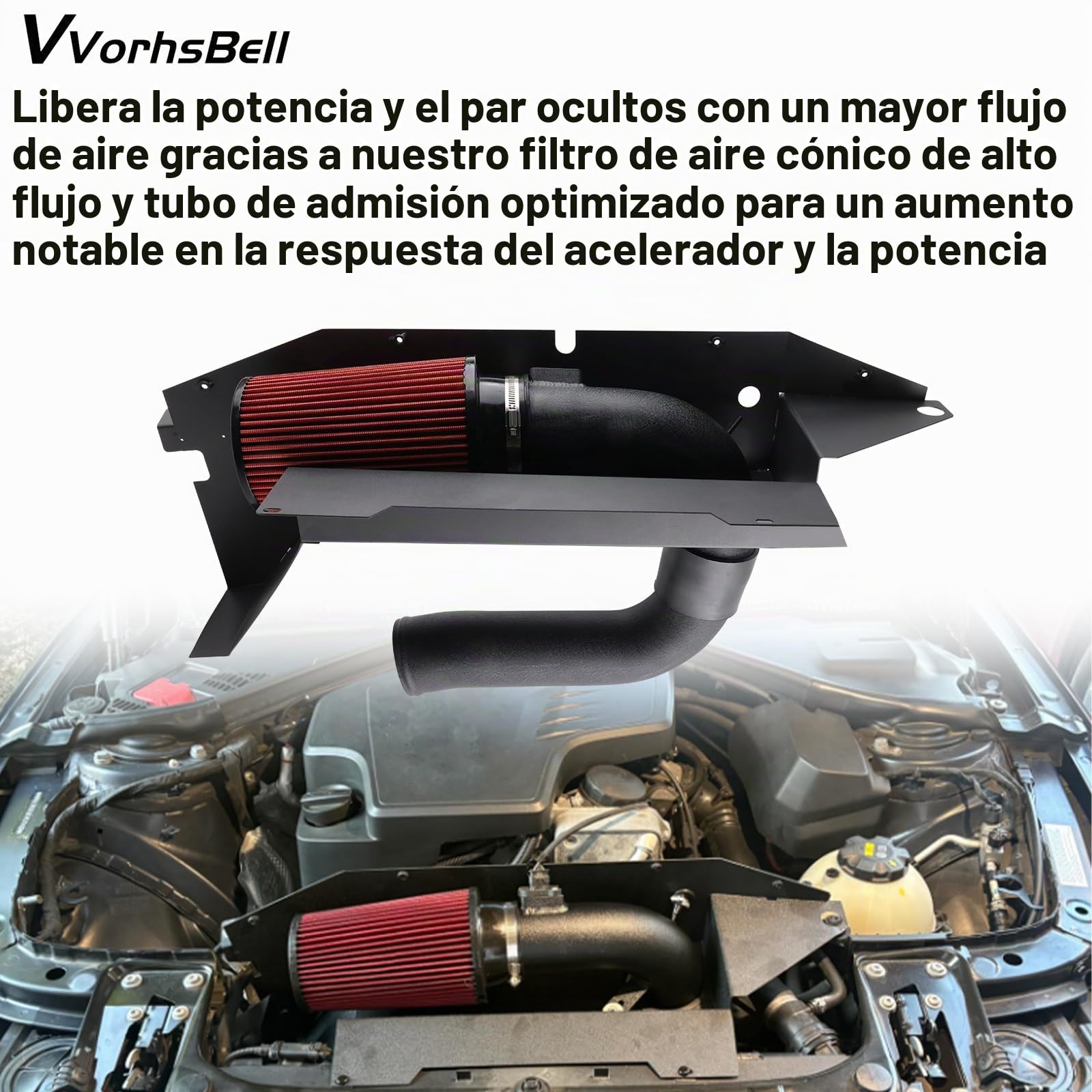 Admisión de aire frío compatible con BMW N20 N26 2.0T F30 F32 328i 428i 320i 420i 228i Kit de sistema de admisión de rendimiento con filtro de alto flujo