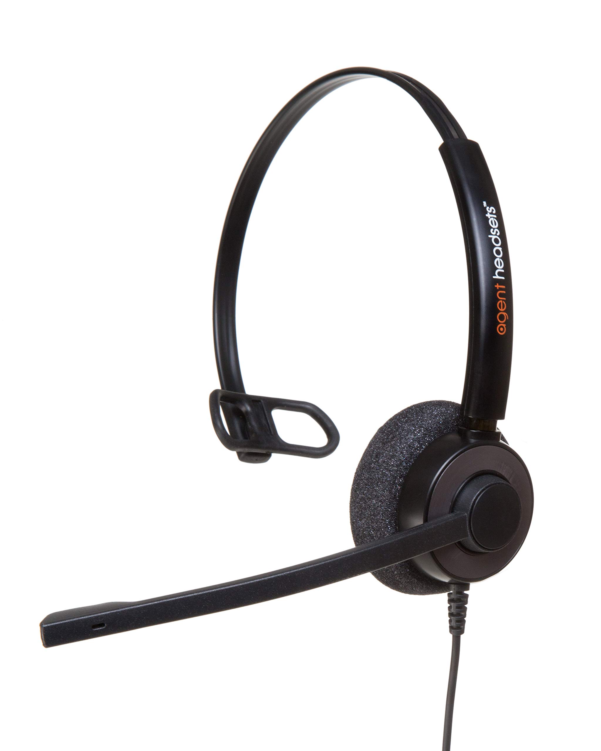 Agent 350 Monaural Noise Cancelling Headset With U10P Bottom Cable works with Mitel, Nortel, Avaya Digital, Polycom VVX, Shoretel, Aastra + Many More