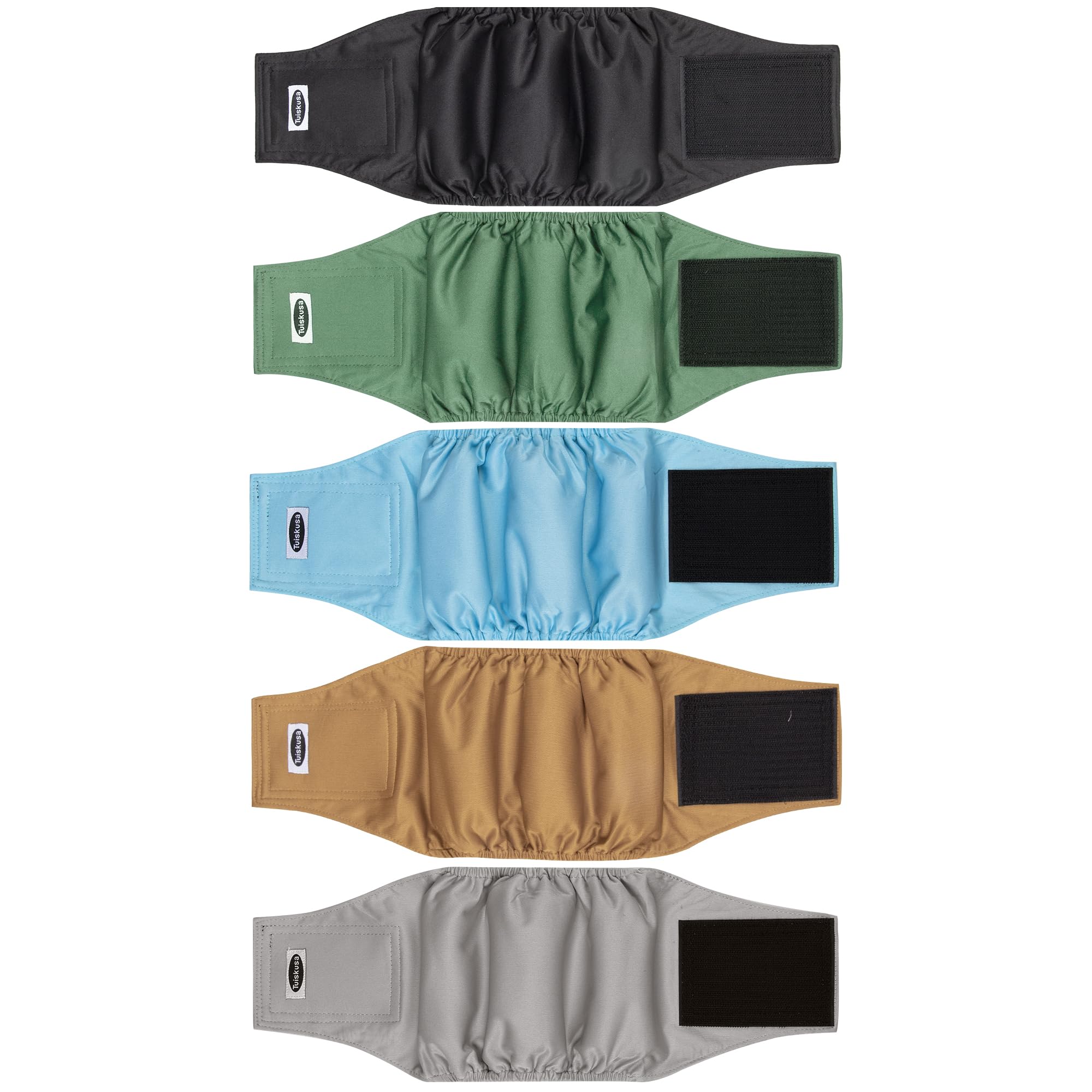 Tuiskusa Dog Diapers - High Absorbing Belly Bands for Dogs (Washable, Reusable 5 Pack)