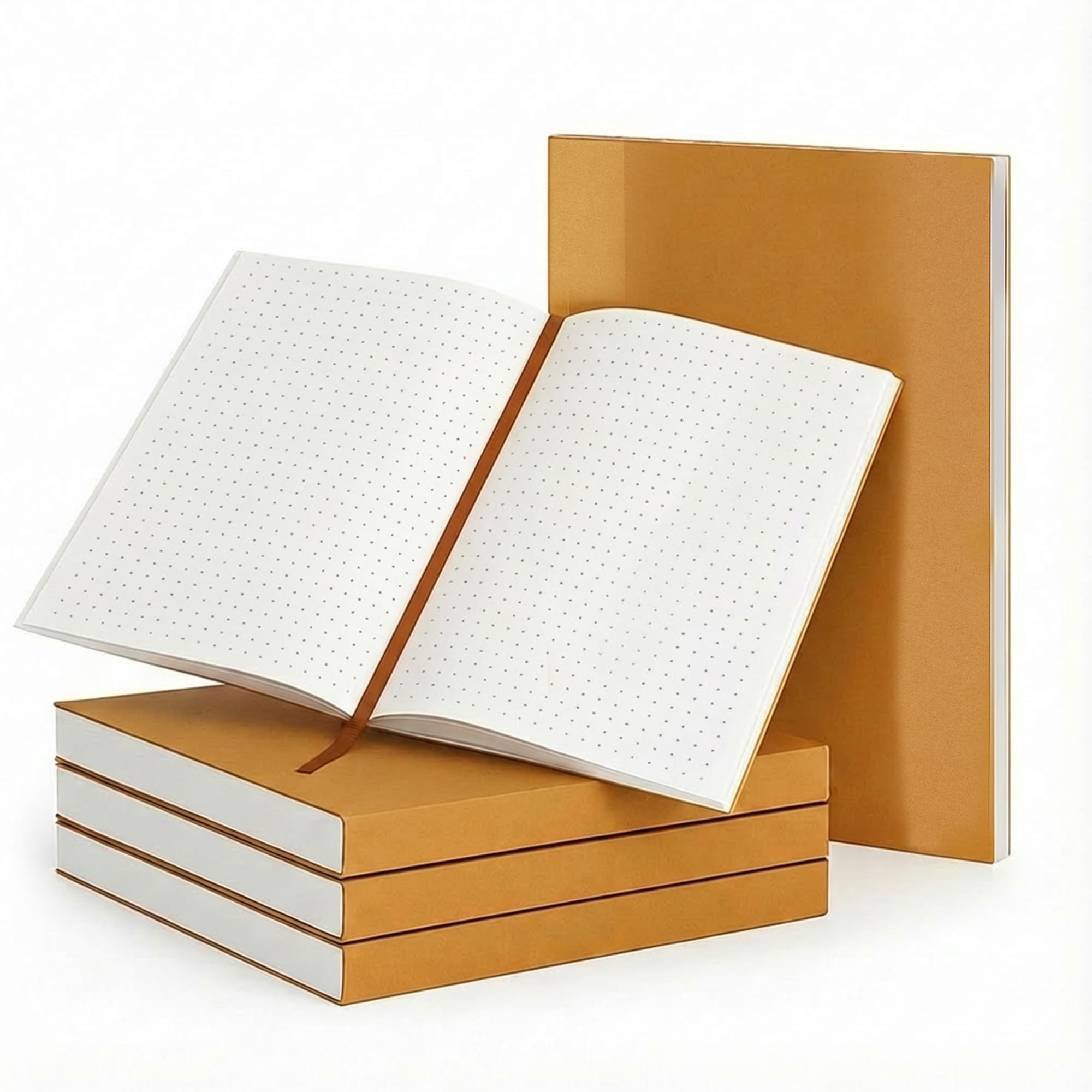 moonster Dot Grid Journal Notebook Paper for Refillable Leather Journals – A5 Hardcover 70gsm Dotted Notebooks for Work 8.25 x 5.75 Inches with 320 Page Refill Note Book and Helpful Bookmark