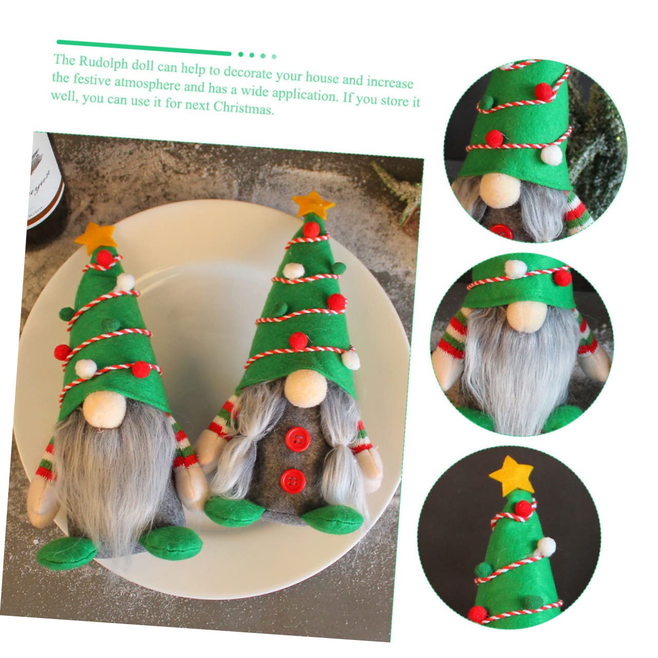 Alipis 6 Piezas De Figuras De De Peluche De Navidad Sin Rostro De Papá Noel Figura Sueca De Nisse Muñeca De Felpa Muñeca Sueca Coleccionable Adorno De De