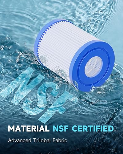 Miniatura 2 de AQUALTRA Filtro tipo I compatible con 580935851158381, filtro de piscina sobre el suelo de 3.5 x 3.1 pulgadas, paquete de 6