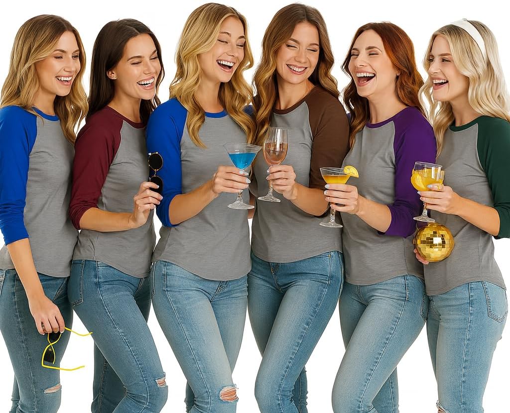 3/4 Sleeve Tops for Women - Casual Fashion Blouse Baseball Style Tees Three Quarter Raglan Shirt Women - Image 6