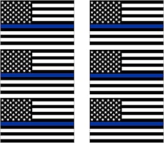 Rogue River Tactical Thin Blue Line Blue Lives Matter Flag Sticker Vinyl Decal Support of Police and Law Enforcement Officers 6 Pack