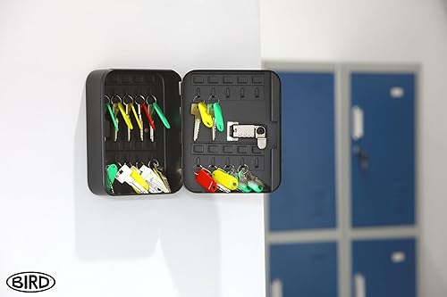 Miniatura 6 de BIRD Armario de llaves combinado, caja de llaves montada en la pared, almacenamiento para hasta 20 llaves