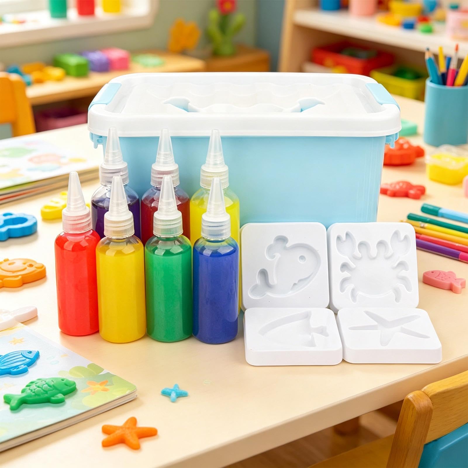 Generisch Wassergel-Spielzeug-Hersteller Kreativ-Set mit 12 Cartoon-Formen | Wasserspielzeug-Set für und Mädchen ab 3 Jahren, Kindergeburtstag, Zuhause, Schule, Klassenzimmer