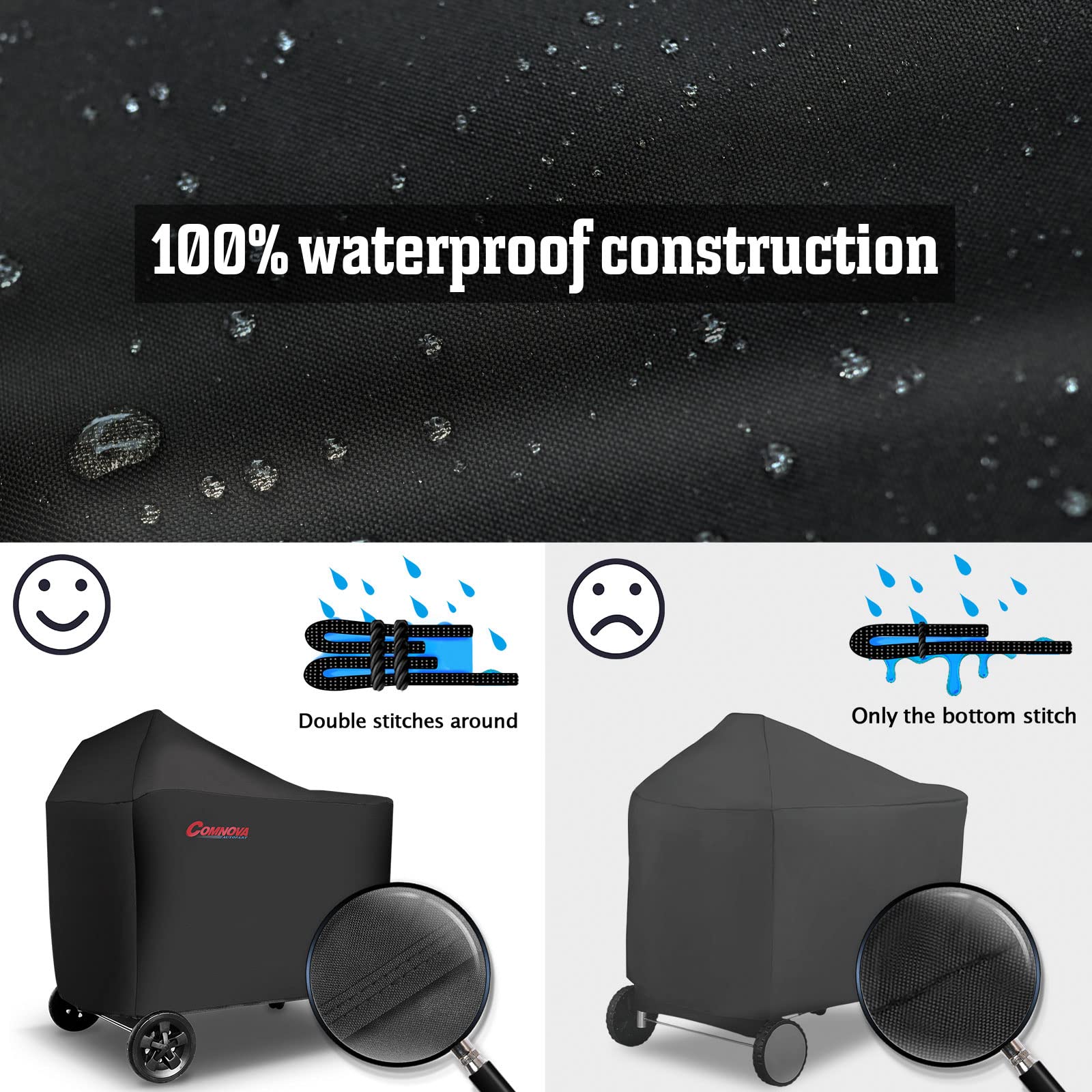 Comnova - Funda para parrilla Weber Performer Premium y Deluxe de 22 pulgadas, cubierta de barbacoa 600D para parrilla de carbón Weber Performer Premium/Deluxe de 22 pulgadas, resistente, impermeable,