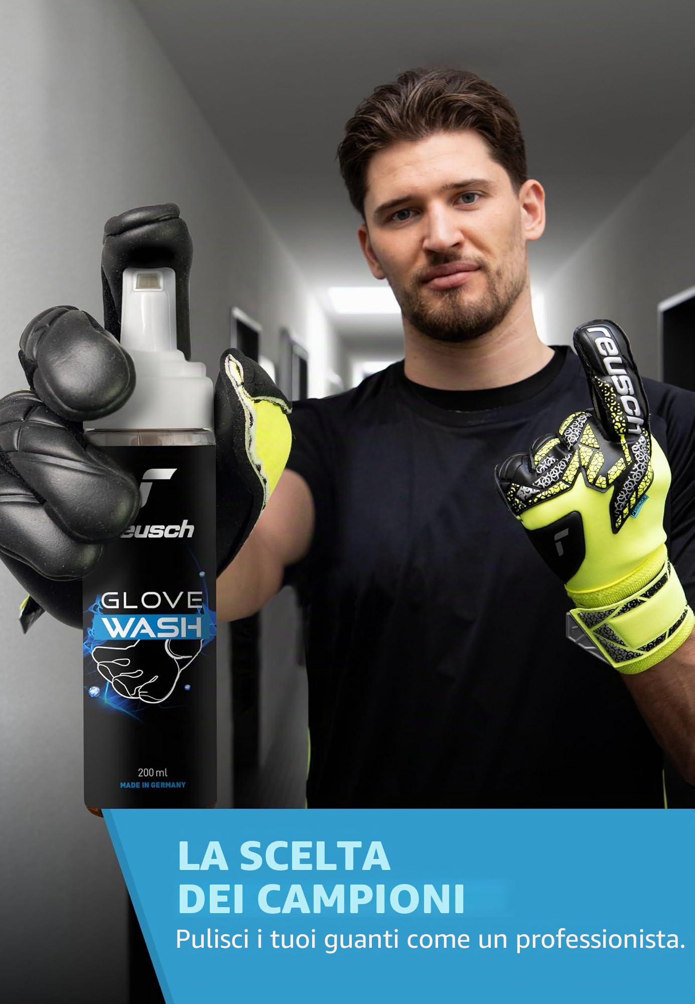Reusch Glove Wash – Detergente per guanti da portiere 200 ml – pulizia perfetta e lunga durata per i guanti da portiere