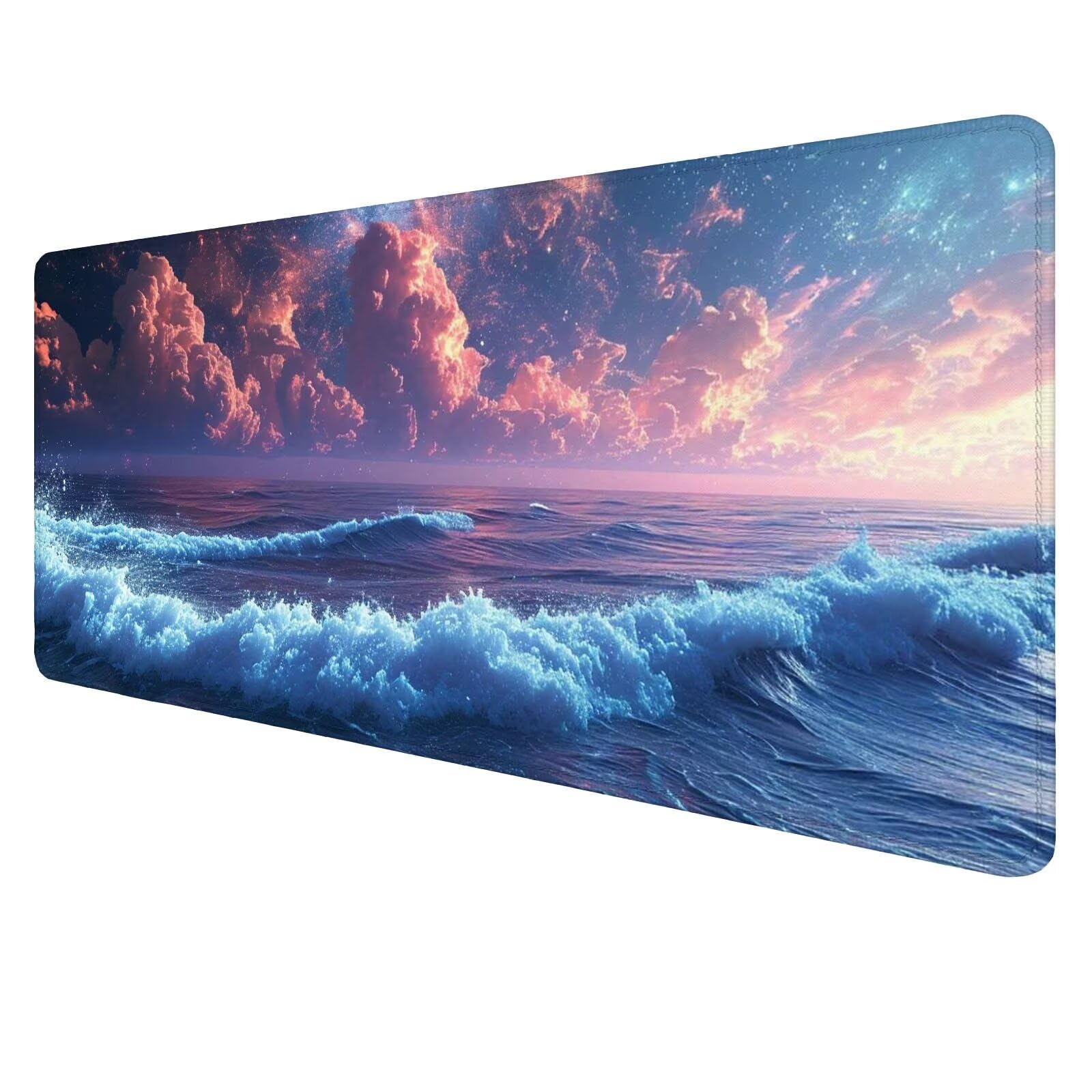 Szczeliny Szeroka podkładka pod mysz do gier mata na biurko krajobraz XXL 1000 x 500 x 3 mm, mata komputerowa akcesoria biurowe z antypoślizgową podstawą do klawiatury i myszy dla graczy J462