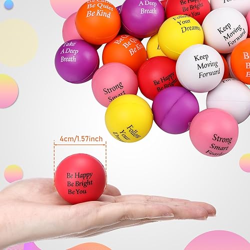Miniatura 9 de Aoriher 36 bolas motivacionales para el estrés, bolas coloridas para el estrés, citas a granel, juguetes inspiradores divertidos de espuma, regalos