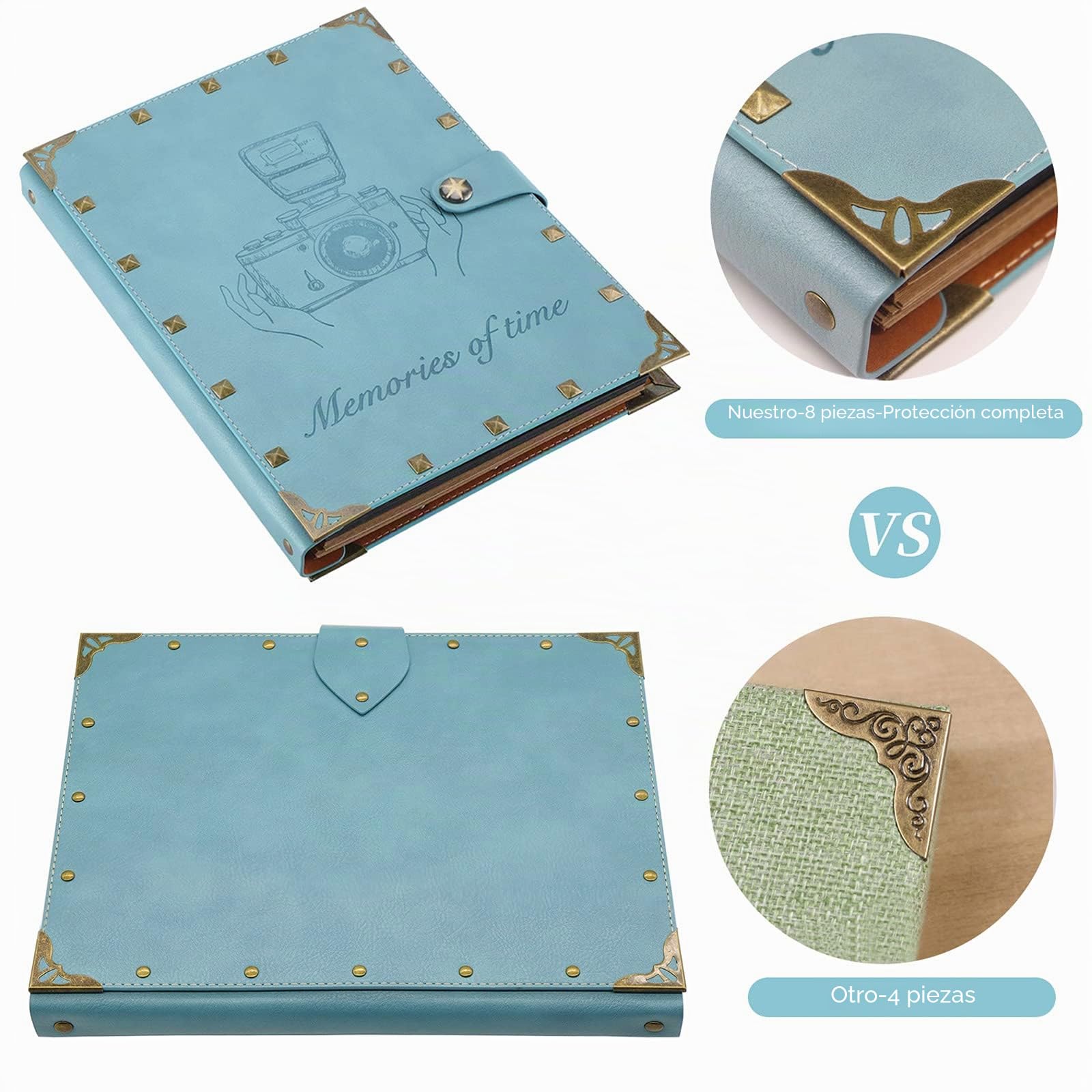 ZEEYUAN Álbum De Fotos DIY Álbum Scrapbooking Cuero Álbum Fotos una Libro Especial Navidad Día de Los Enamorados Día Madre Regalo Cumpleaños del día Padre Regalo único.Regalo para Hombre Mujer
