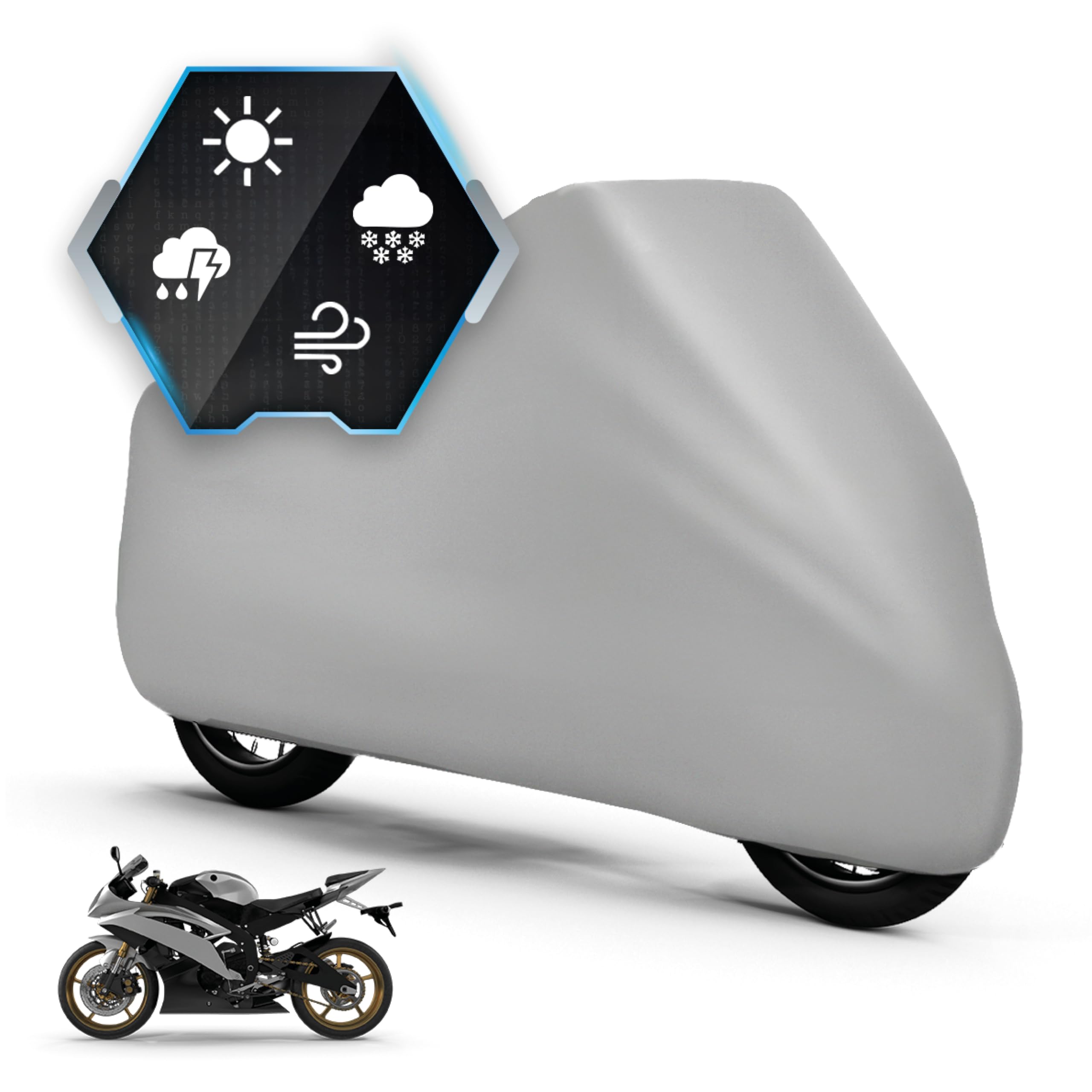 WALSER Telone per moto All Weather M, telone per moto da esterno 100% impermeabile