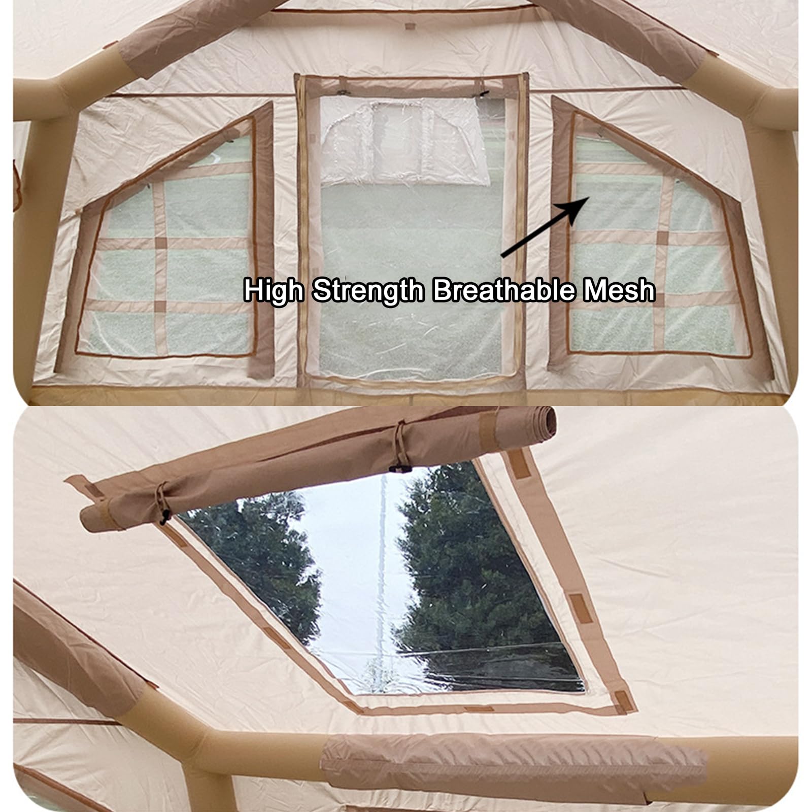 Tenda da Campeggio Gonfiabile con Pompa, Tende Ad Aria per 4 Stagioni di Facile Installazione con Struttura Gonfiabile Tutto in Uno, Tenda Gonfiabile per Famiglie Numerose per 2-6 Persone