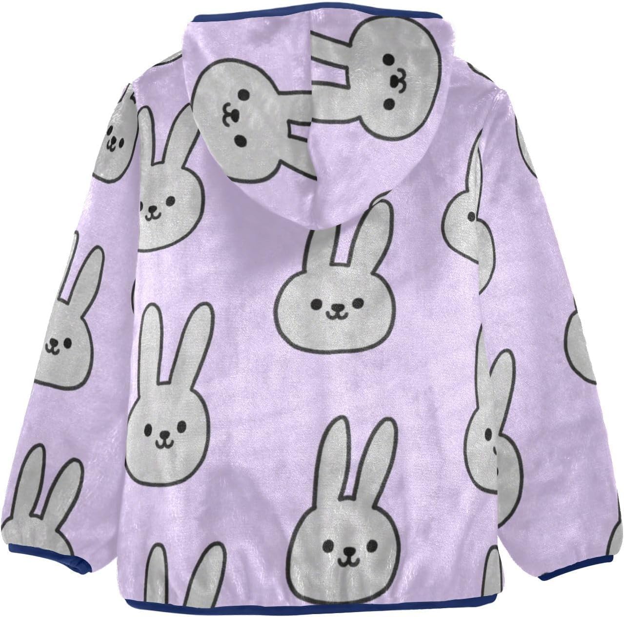 Purple Cartoon Rabbit Toddler Zip Up Jackets Outerwear Jackets Navy Blue Baby Boy Clothes
