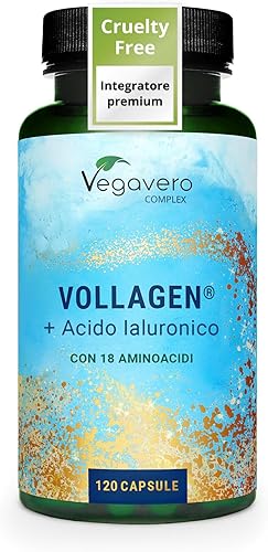 Vegavero Collagene Vegano + Acido Ialuronico | Vollagen®: Alta Biodisponibilità da Fermentazione | 800-1500 kDa | Integratore Anti Age per Pelle e Articolazioni | Senza Additivi | 120 capsule Generico - integratore