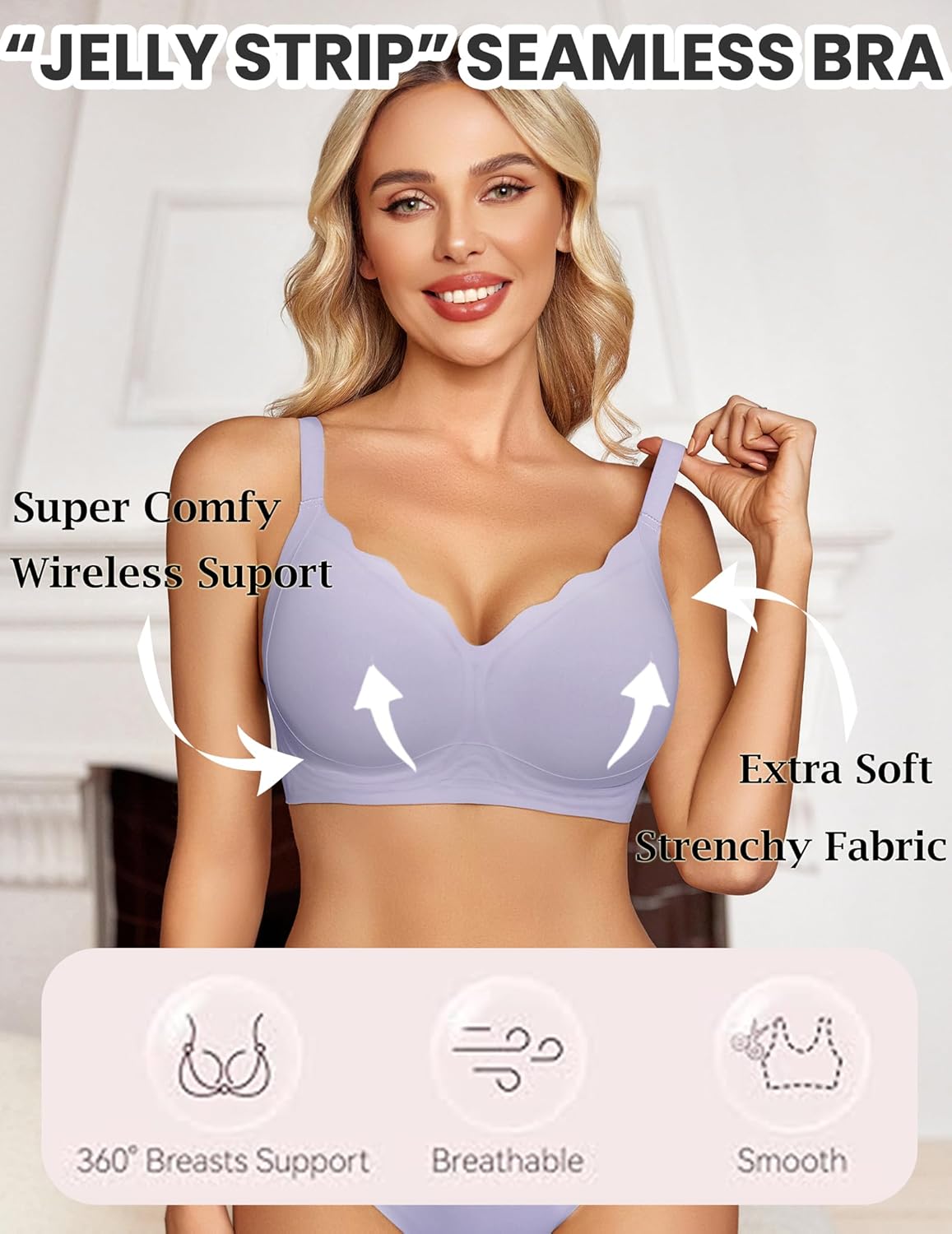 Avidlove Bras for Women No Underwire Seamless Bra Comfortble Bralette Full Coverage Everyday Bras - Image 2