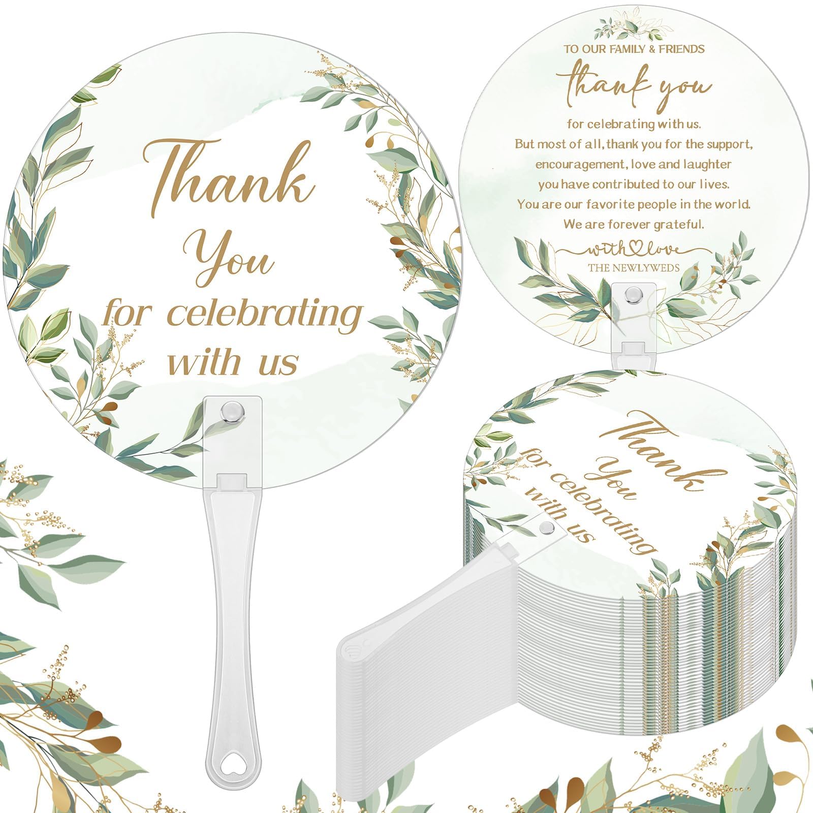 24er Hochzeitsfächer für Gäste, Handfächer als Gastgeschenk