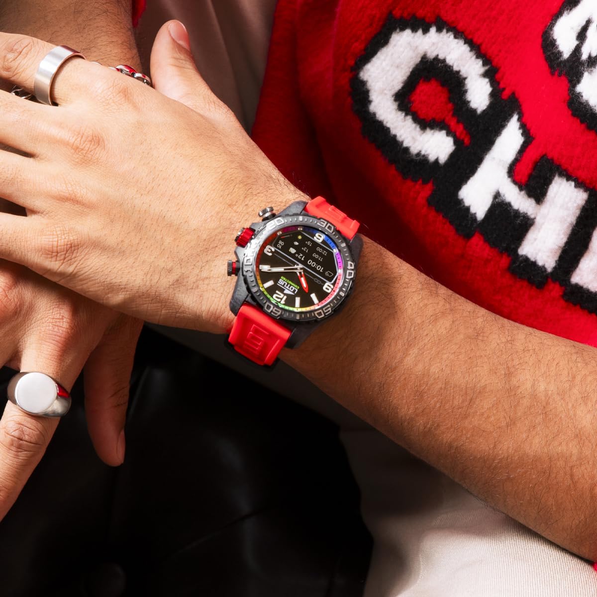 LOTUS Reloj Inteligente Hombre Híbrido Connected D de Caucho - Analógico Inteligente 20000 - Control Música, Cuenta Pasos, Notifica y Rechaza Llamadas - hasta 10 Días de Batería