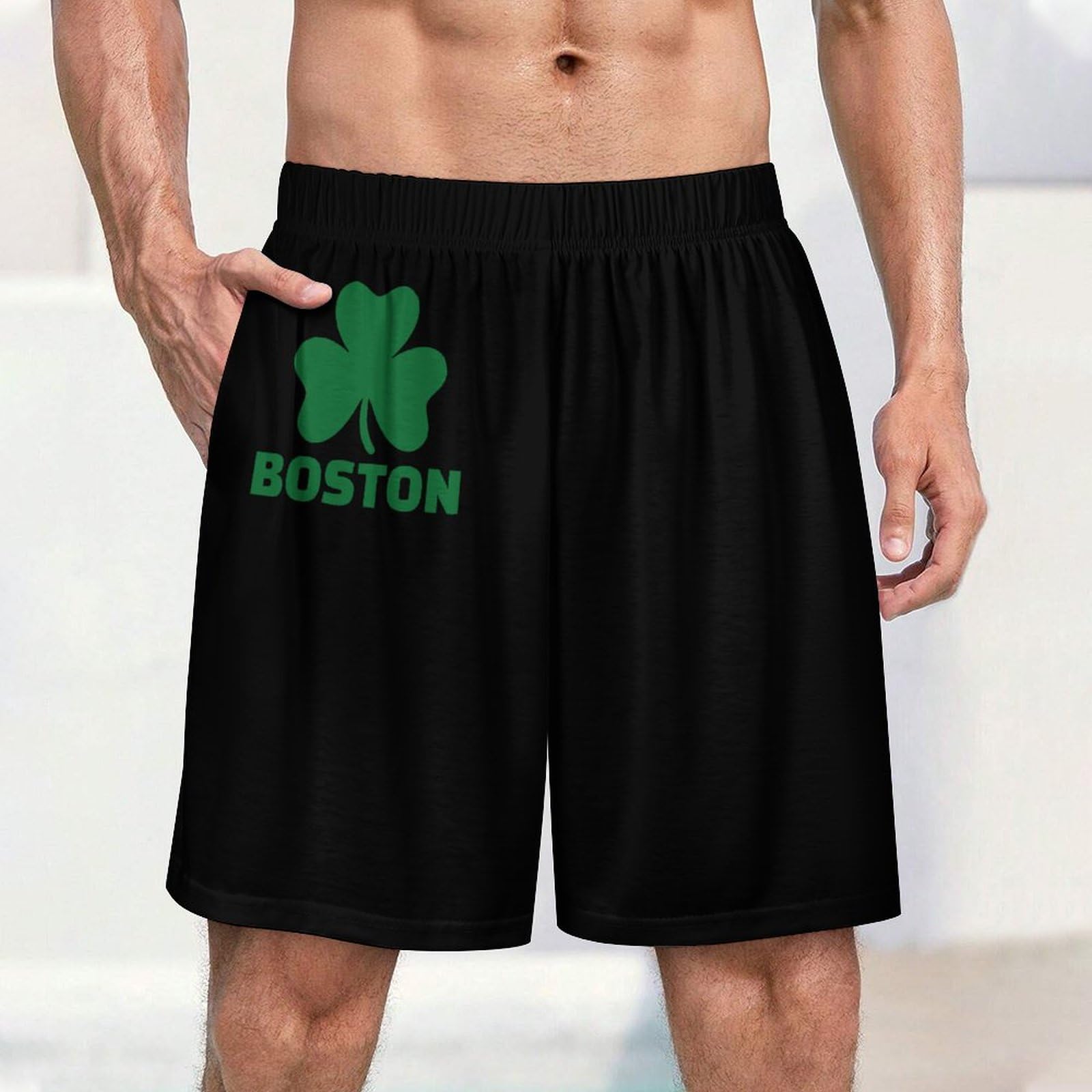 Boston Shamrock Men's Pajama Shorts Lightweight Lounge Pants Pj Bottoms Sleep Pants XL