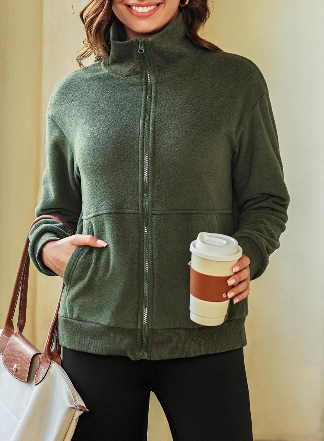 Dokotoo Women's Lightweight Full Zip Soft Fleece Jacket 2025 Casual Sweatshirts Coat with Pockets - Image 2