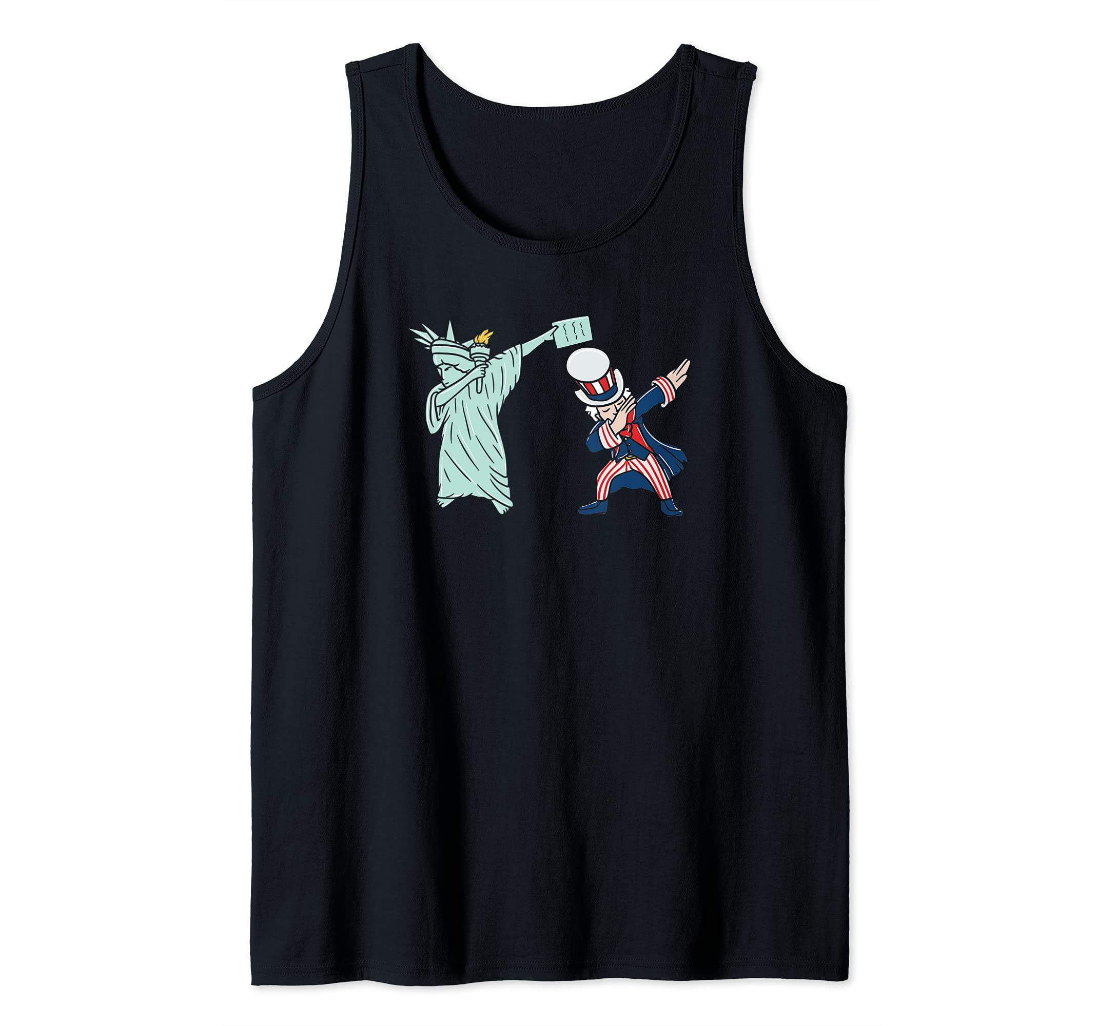 US Merica Dabbing Statue Of Liberty 4th of July Tank Top