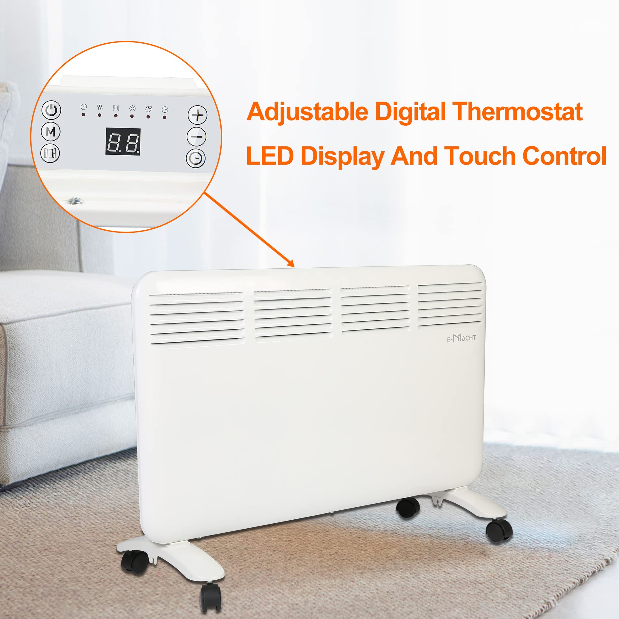 Amazon.com: DC DICLASSE 2 in 1 Portable Space Heater, 1500W Energy  Efficient Heater with Thermostat, Wall Mounted LED Display Convection Heater  for Indoor Use, Office Bedroom : Home u0026 Kitchen