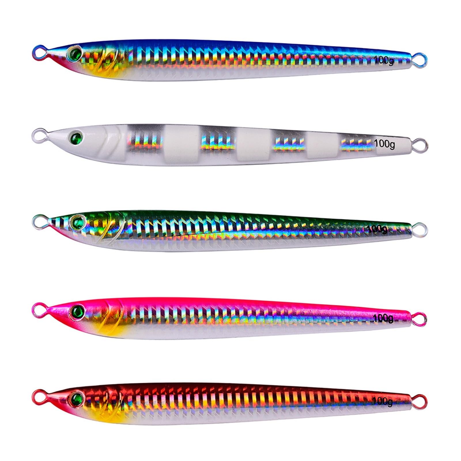 INEOUT 5 PCS Lure Kit 7g 40g 80g 100g Acqua di Mare Jigging Pesca Metallo Jig Cucchiaio Pesca Shore Esche Lente Pesce Persico Esca Acqua Salata