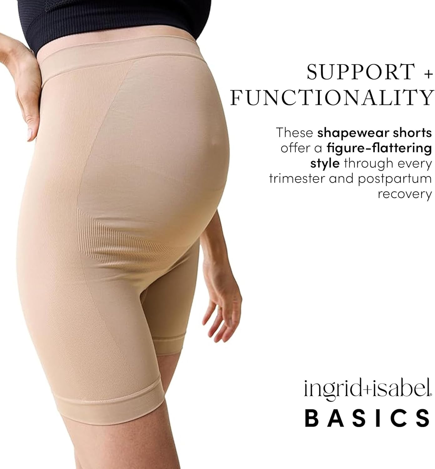 Ingrid & Isabel Basics - Postpartum and Maternity Bike Shorts - Maternity Shapewear Shorts - Image 4