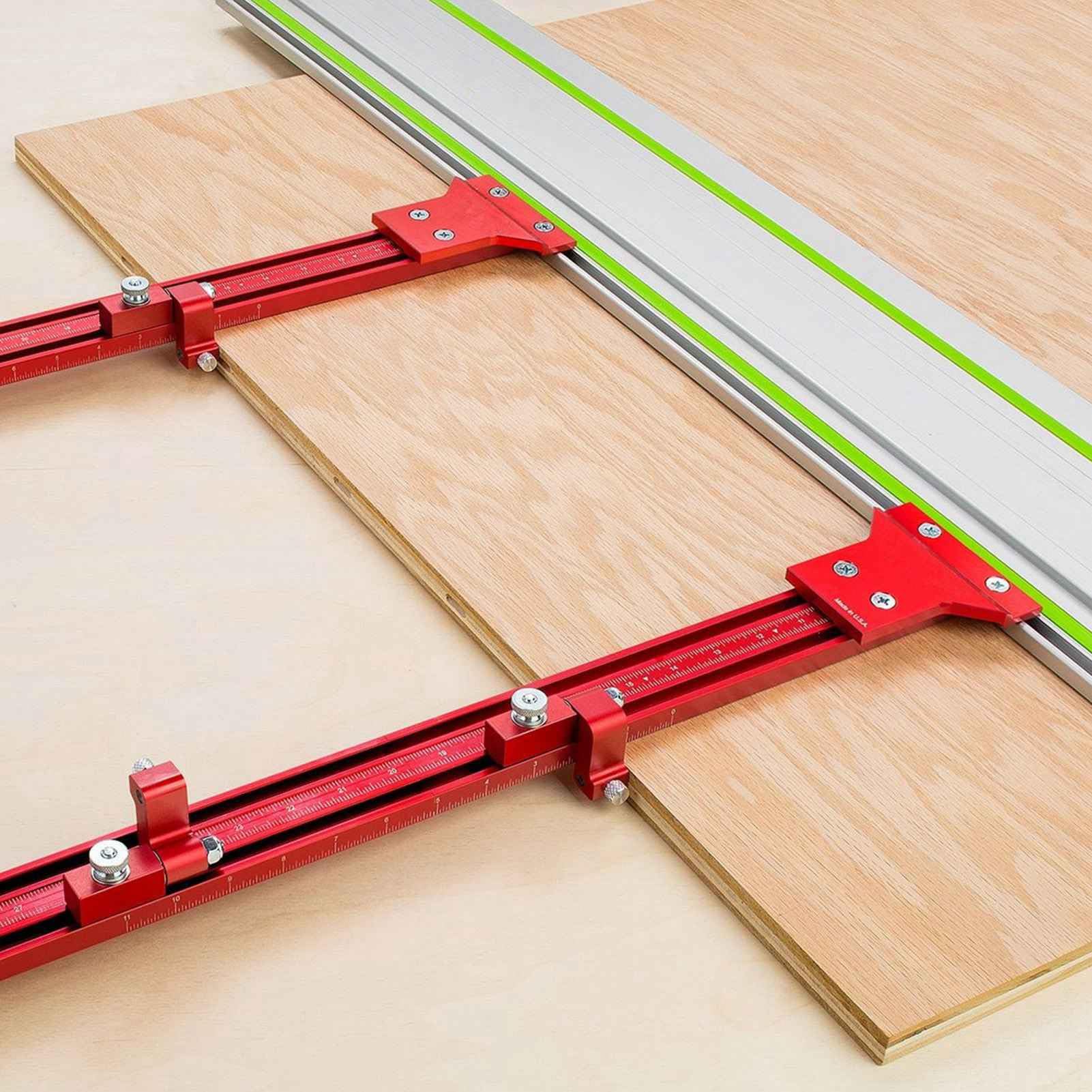System Prowadnic Szyn Równoległych, Zestaw do łączenia Szyn Prowadzących do Obróbki Drewna, Zestaw Prowadnic do pił Tarczowych ze Stopu Aluminium, Zestaw Stałych Szyn Prowadzących